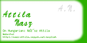 attila nasz business card